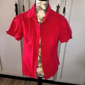 Heart Soul Polka Dot Short Sleeve Blouse